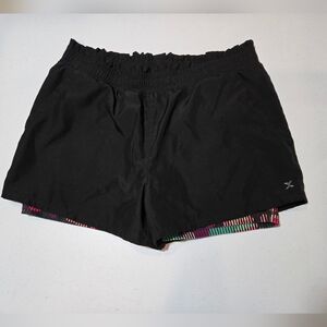 Xersion Black Girls Athletic Shorts with Colorful Inner